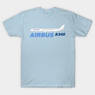 Airbus A340 Line Drawing T-Shirt